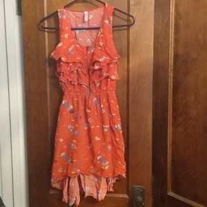 Orange flower dress.